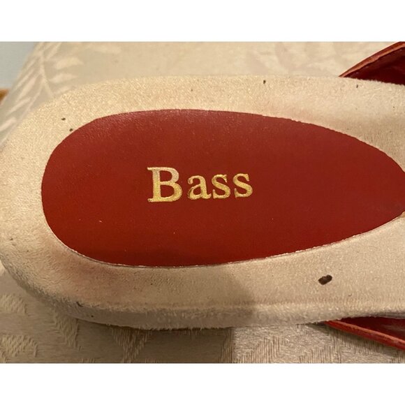 Bass Womens Red Leather Sandals Size 9 - Picture 4 of 6